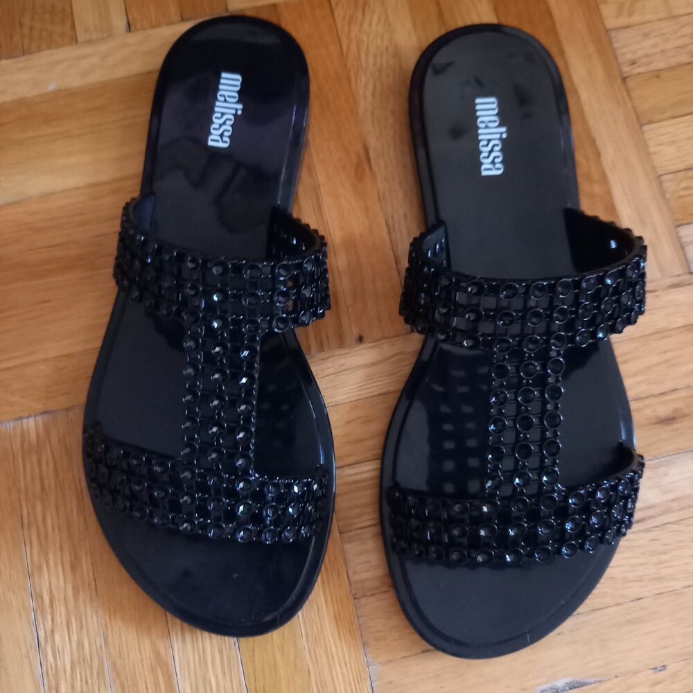 Melissa black sandals, size 5, NEW